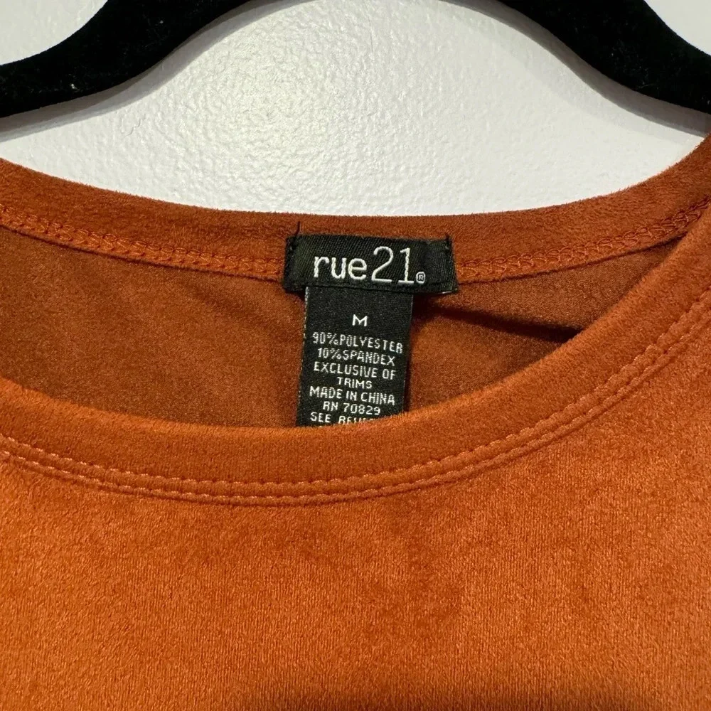 Burnt orange rue 21‎ velvet bodycon dress - Picture 2 of 3